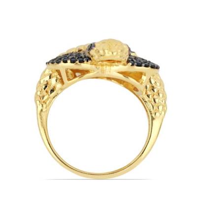 BUY 925 SILVER NATURAL BLACK SPINEL GEMSTONE SNAKE RING